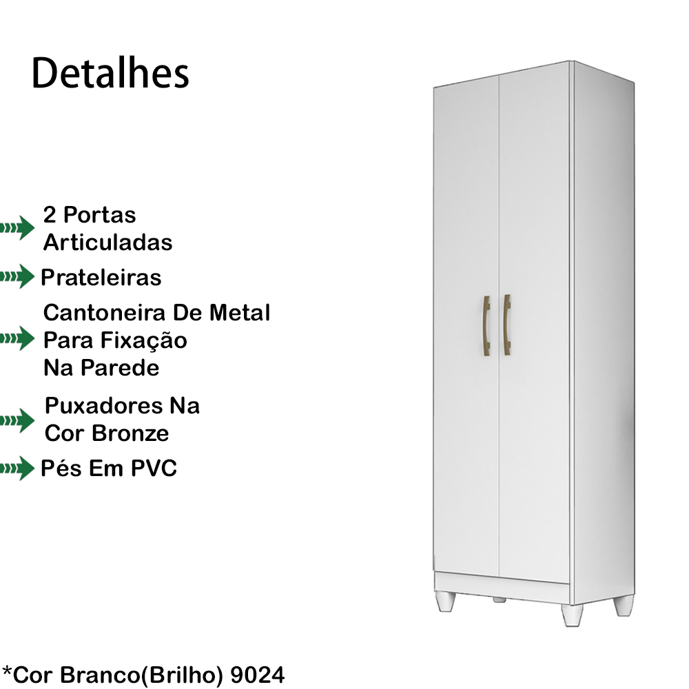Armario Multiuso 2 Portas 9024 Branco Moval