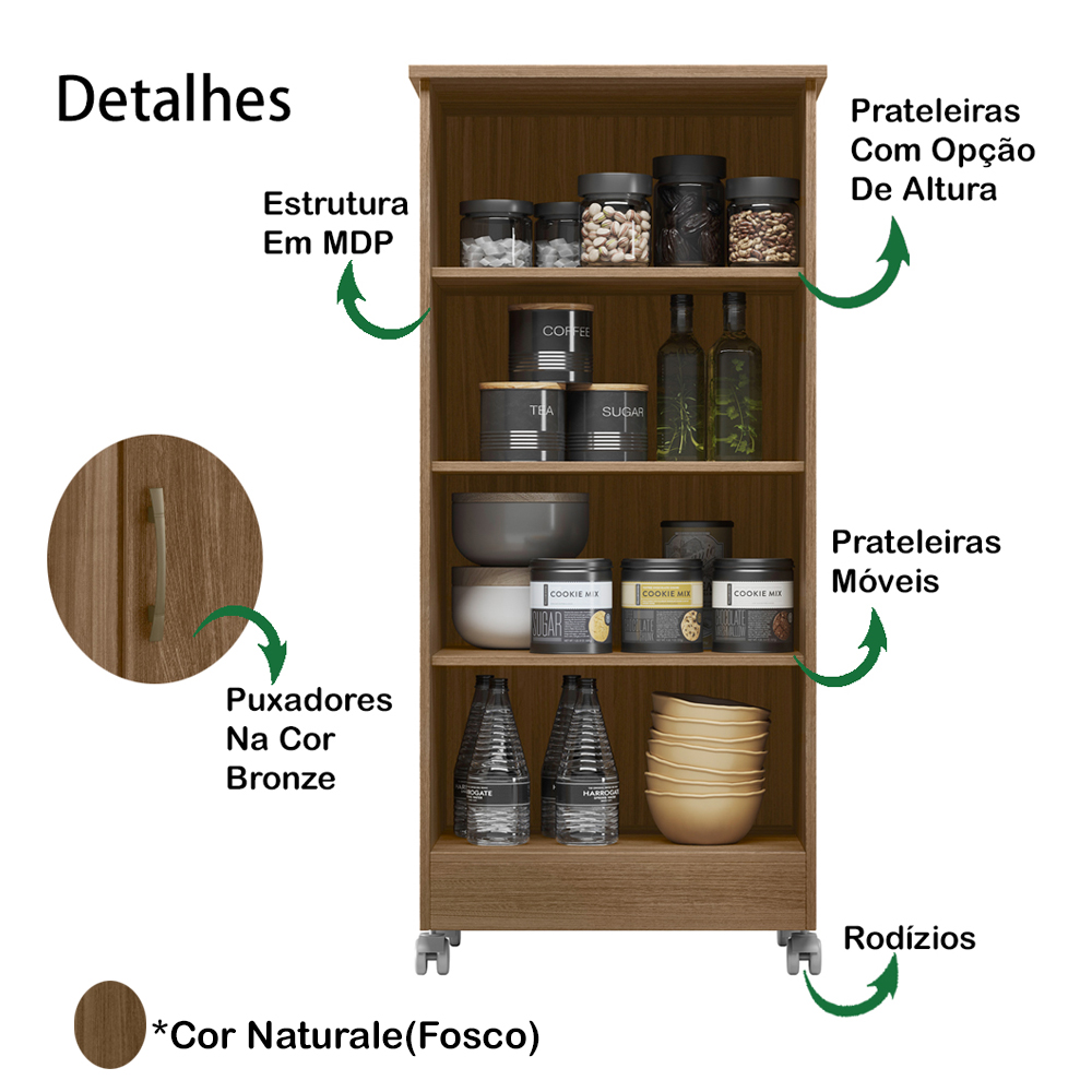 Armario Multiuso Com Porta 9960 Naturale Moval