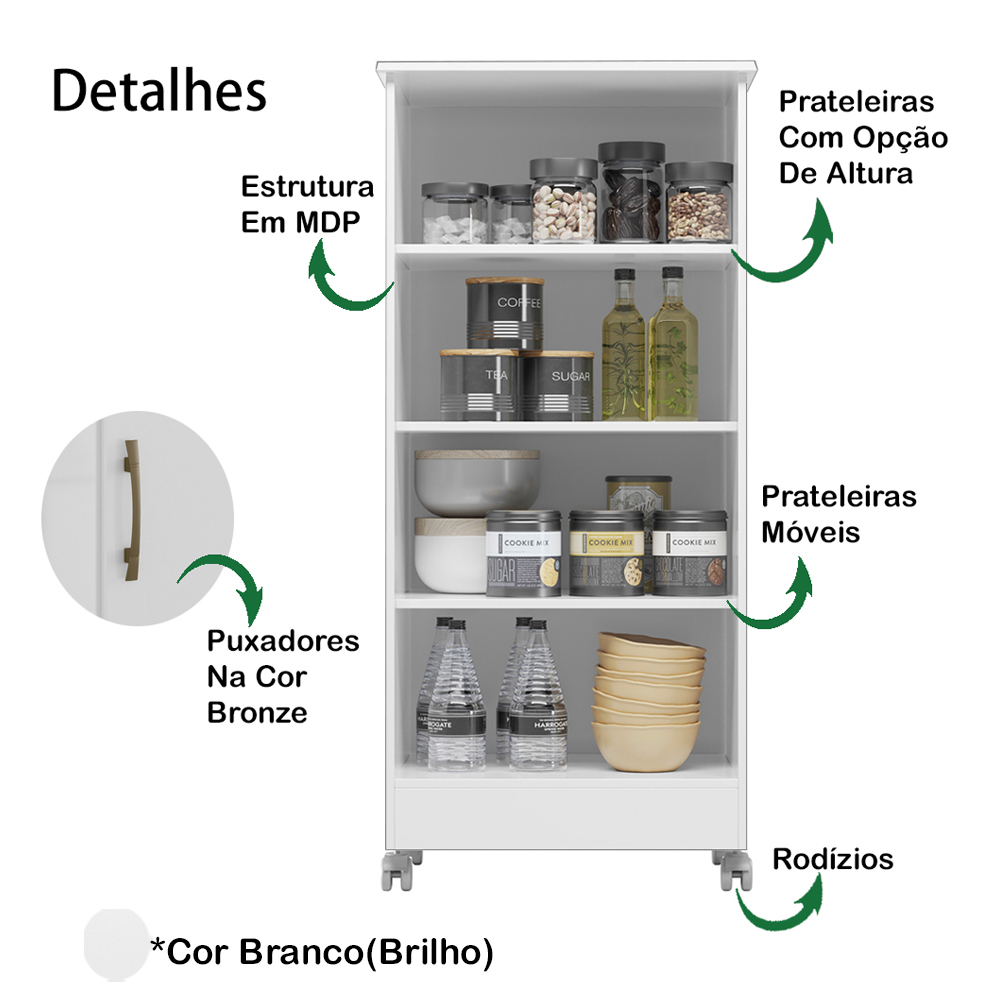 Armario Multiuso Com Porta 9964 Branco Moval