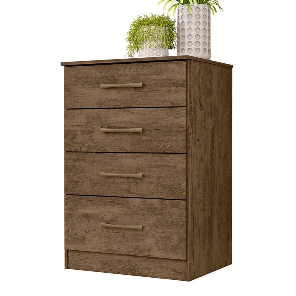 Cômoda MS913 4 Gavetas Castanho Wood - Moval