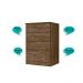 Cômoda MS913 4 gavetas - Castanho Wood