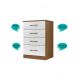 Cômoda MS913 4 gavetas - Naturale / Branco