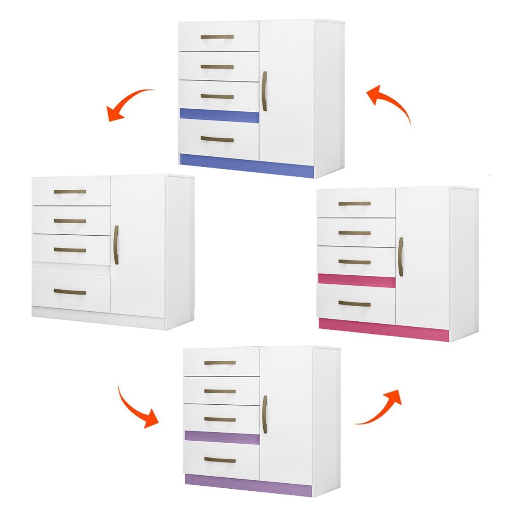 Cômoda Sapateira 4 gavetas Vênus - Branco