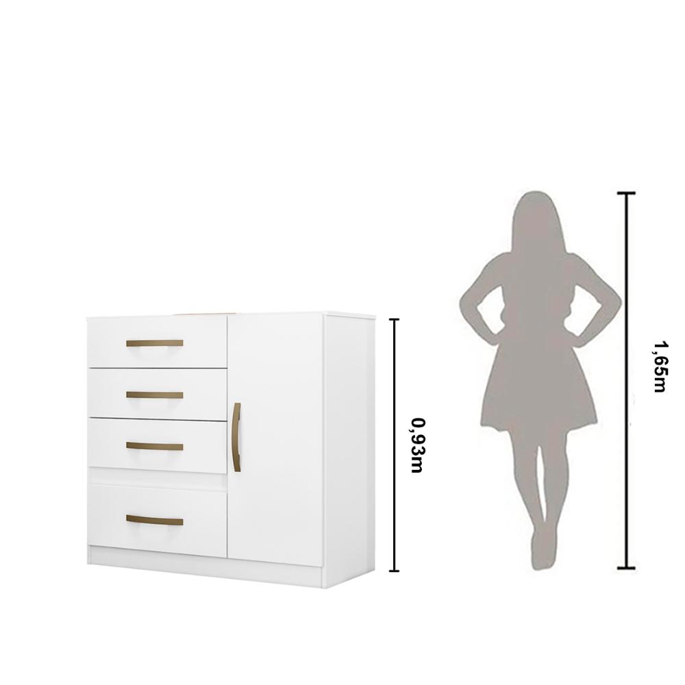 Cômoda Sapateira 4 gavetas Vênus - Branco