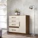 Cômoda Sapateira 4 gavetas Vênus - Castanho Wood / Baunilha
