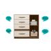 Cômoda Sapateira 4 gavetas Vênus - Castanho Wood / Baunilha