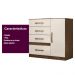 Cômoda Sapateira 4 gavetas Vênus - Castanho Wood / Baunilha