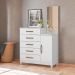 Cômoda Sapateira 5 gavetas com Espelho Lisboa - Branco