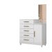 Cômoda Sapateira 5 gavetas com Espelho Lisboa - Branco