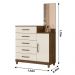Cômoda Sapateira 5 gavetas com Espelho Lisboa - Castanho Wood / Baunilha