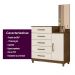 Cômoda Sapateira 5 gavetas com Espelho Lisboa - Castanho Wood / Baunilha
