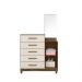 Cômoda Sapateira 5 gavetas com Espelho Lisboa - Castanho Wood / Baunilha