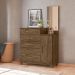 Cômoda Sapateira 5 gavetas com Espelho Lisboa - Castanho Wood