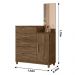 Cômoda Sapateira 5 gavetas com Espelho Lisboa - Castanho Wood