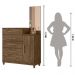 Cômoda Sapateira 5 gavetas com Espelho Lisboa - Castanho Wood