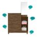 Cômoda Sapateira 5 gavetas com Espelho Lisboa - Castanho Wood