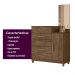 Cômoda Sapateira 5 gavetas com Espelho Lisboa - Castanho Wood