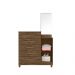 Cômoda Sapateira 5 gavetas com Espelho Lisboa - Castanho Wood