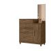 Cômoda Sapateira 5 gavetas com Espelho Lisboa - Castanho Wood