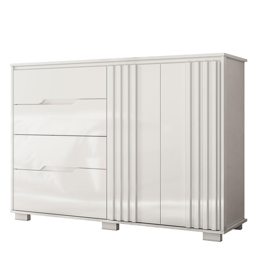 Cômoda Texas 2 Portas e 4 Gavetas Branco - Moval
