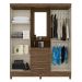Cômoda e Roupeiro com Espelho Cairo Castanho Wood