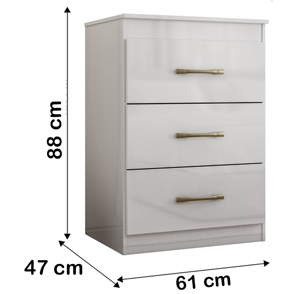 Comoda 3 Gavetas 0420 Branco Moval