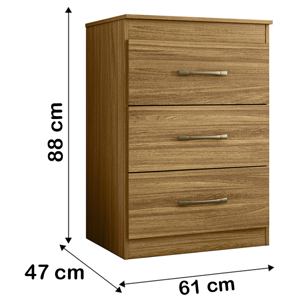 Comoda 3 Gavetas 0420 Freijo Moval