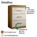 Comoda 3 Gavetas 0420 Freijo Off White Moval