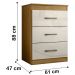 Comoda 3 Gavetas 0420 Freijo Off White Moval