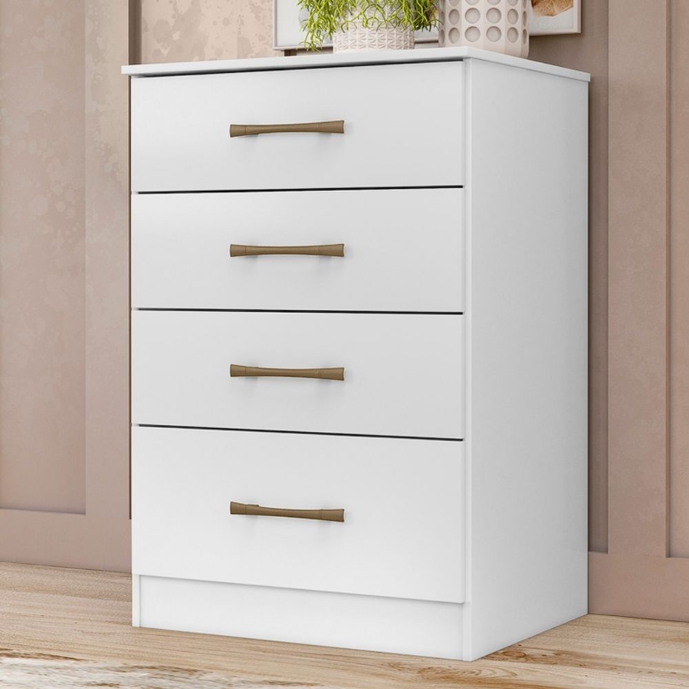 Comoda 4 Gavetas 61 cm MS913 Branco Moval