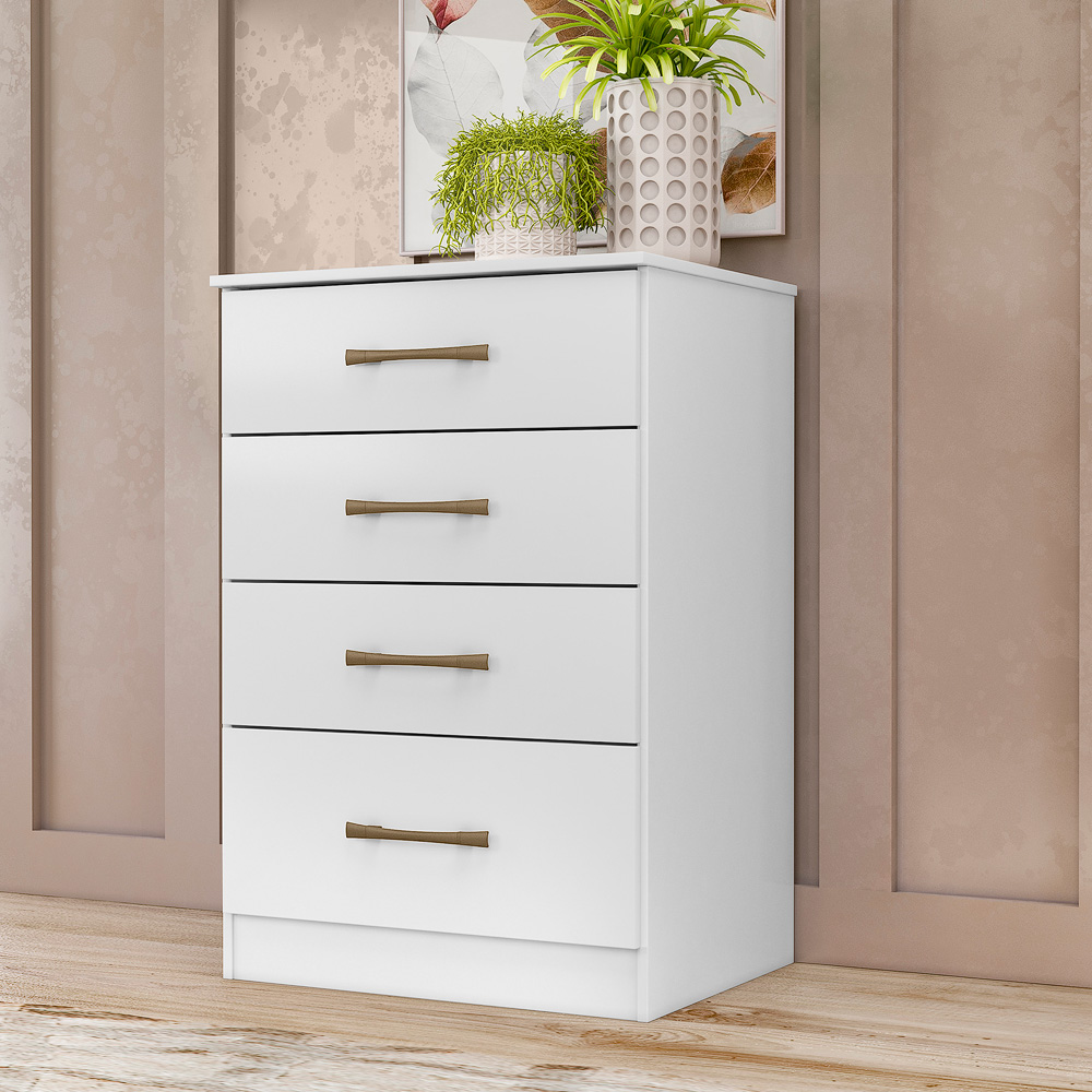 Comoda 4 Gavetas 61 cm MS913 Branco Moval