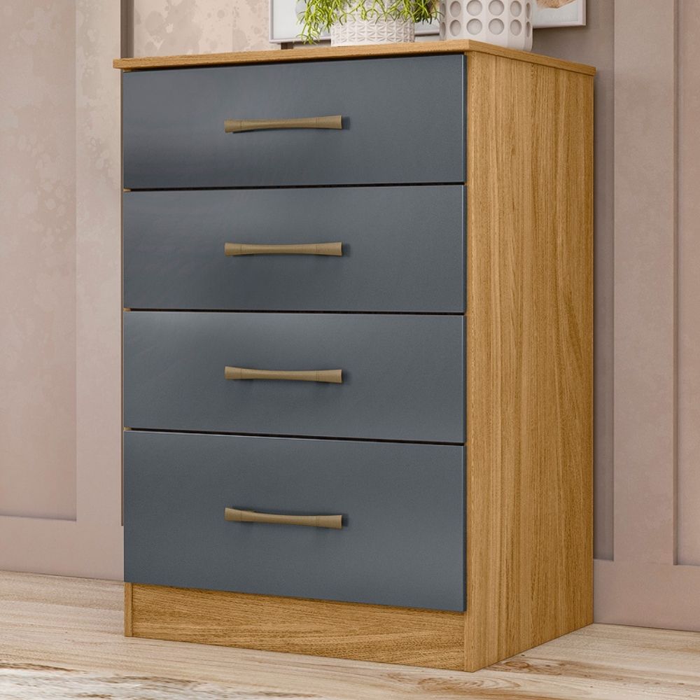 Comoda 4 Gavetas 61 cm MS913 Freijo Cinza Moval