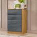 Comoda 4 Gavetas 61 cm MS913 Freijo Cinza Moval