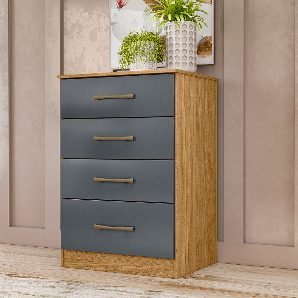 Comoda 4 Gavetas 61 cm MS913 Freijo Cinza Moval