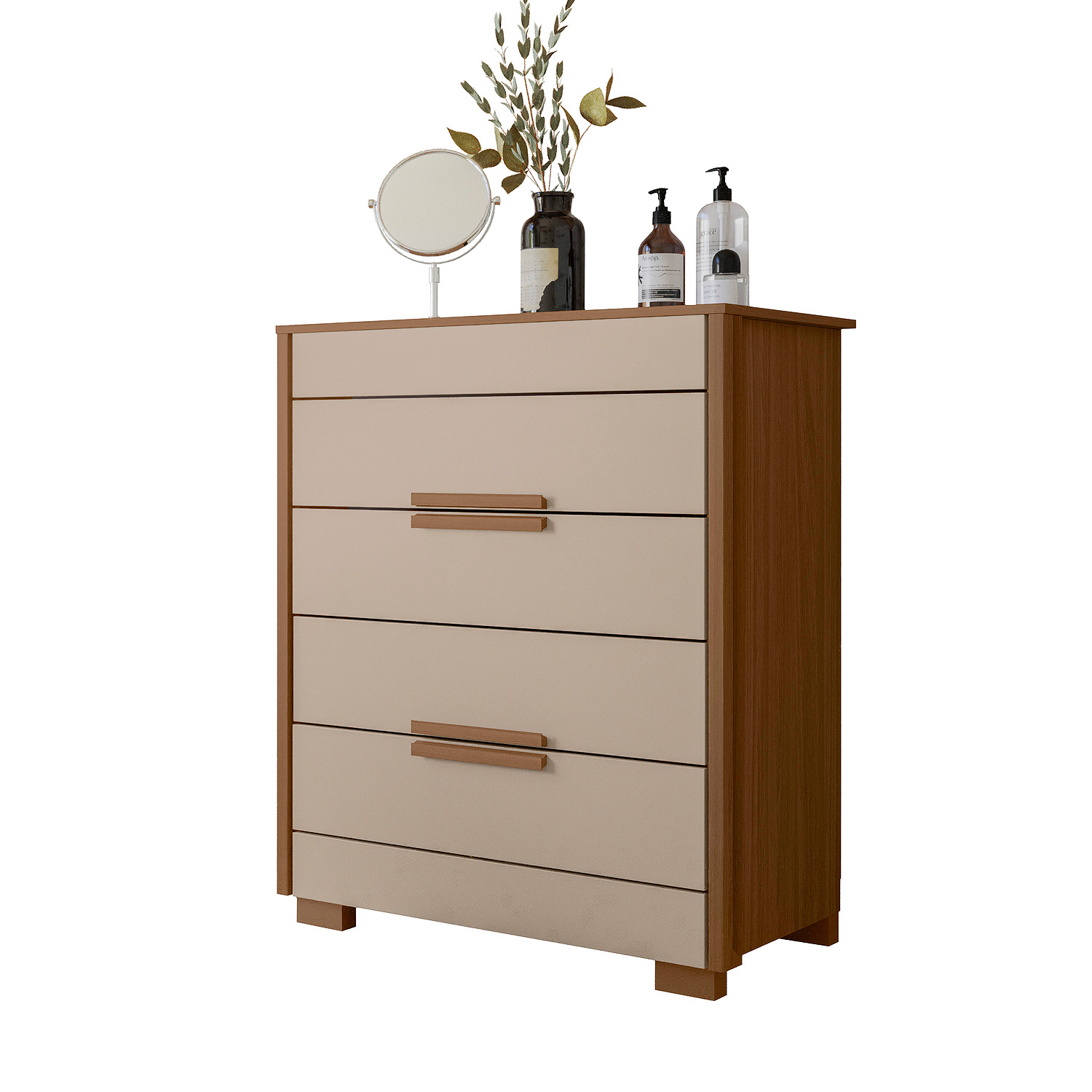 Comoda 4 Gavetas Dhara 86 cm Carvalho Fendi Moval