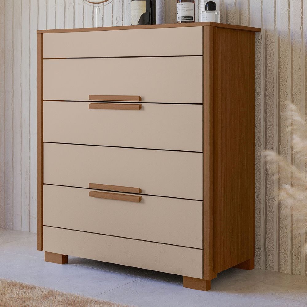 Comoda 4 Gavetas Dhara 86 cm Carvalho Fendi Moval