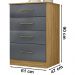 Comoda 4 Gavetas MS9130 Freijo Cinza Moval