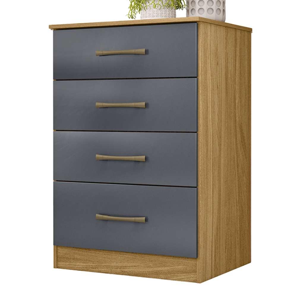 Comoda 4 Gavetas MS9130 Freijo Cinza Moval