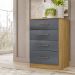 Comoda 4 Gavetas MS9130 Freijo Cinza Moval