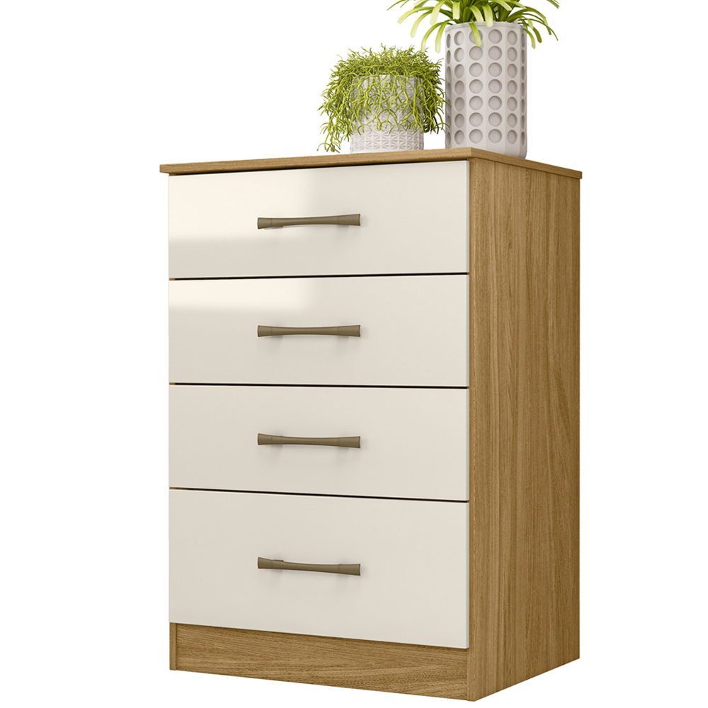 Comoda 4 Gavetas MS9130 Freijo Off White Moval