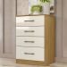 Comoda 4 Gavetas MS9130 Freijo Off White Moval