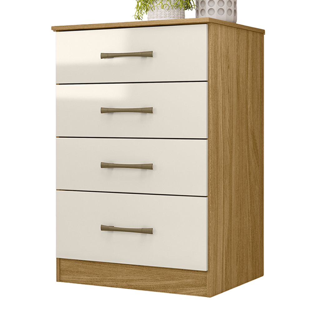 Comoda 4 Gavetas MS9130 Freijo Off White Moval