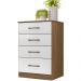 Comoda 4 Gavetas MS9130 Naturale Branco Moval
