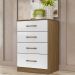 Comoda 4 Gavetas MS9130 Naturale Branco Moval