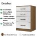 Comoda 4 Gavetas MS9130 Naturale Branco Moval