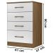 Comoda 4 Gavetas MS9130 Naturale Branco Moval