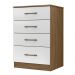 Comoda 4 Gavetas MS9130 Naturale Branco Moval