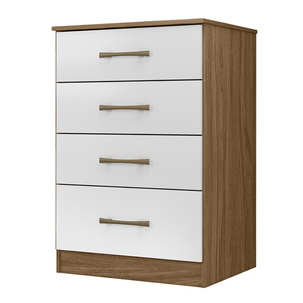 Comoda 4 Gavetas MS9130 Naturale Branco Moval
