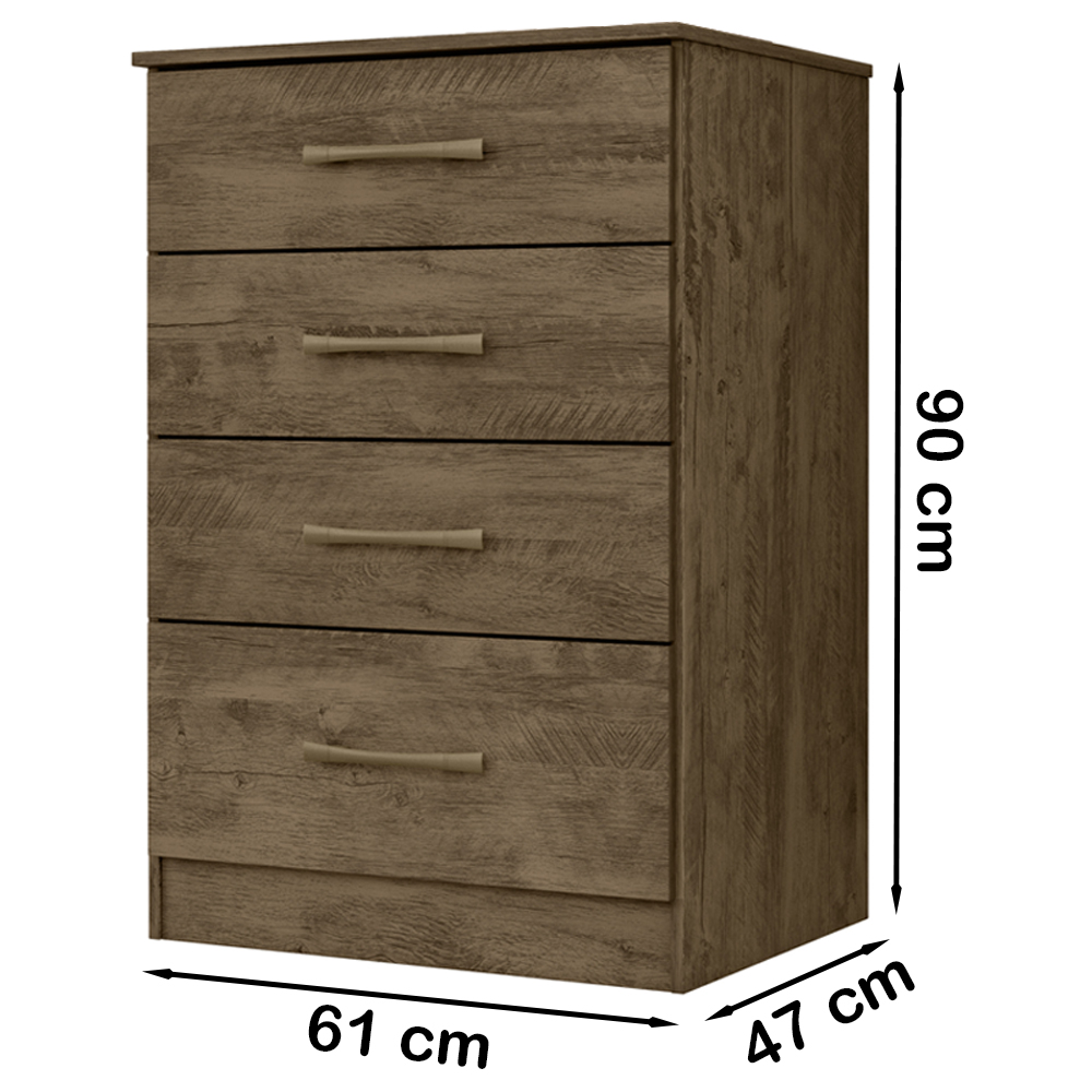 Comoda 4 Gavetas MS9133 Castanho Wood Moval