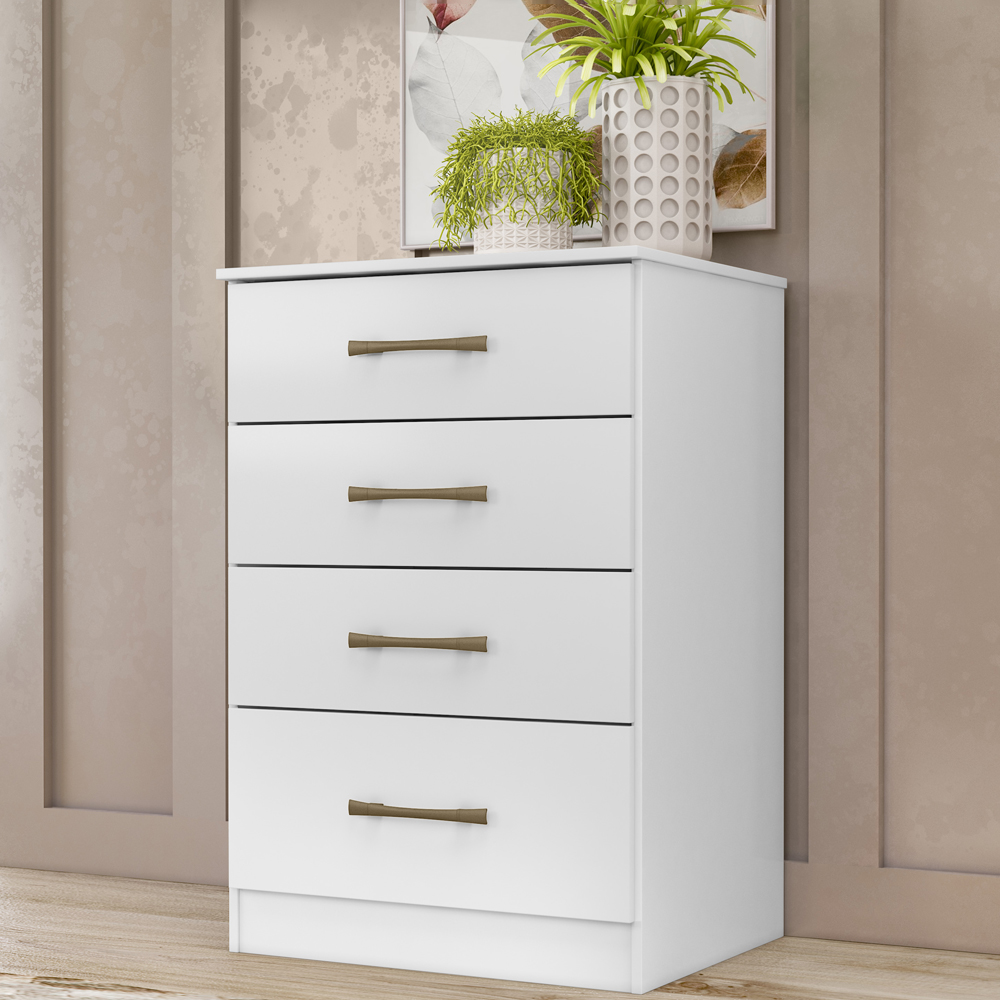 Comoda 4 Gavetas MS9134 Branco Moval